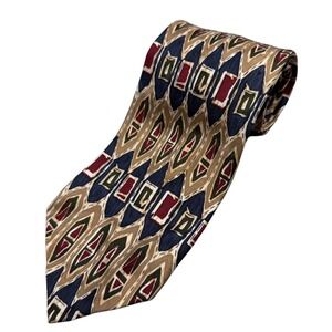 XMI Mens Silk Tie Hand‎ Made in USA Geometric Pattern Necktie